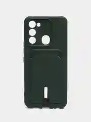 Тёмно-зелёный чехол силиконовый для Tecno Spark 8C/Go 2022 (Техно Спарк 8C/Go 2022)