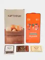 Защитное стекло КАРТОФАН для ZTE Blade V2020 с олеофобным покрытием и черной рамкой