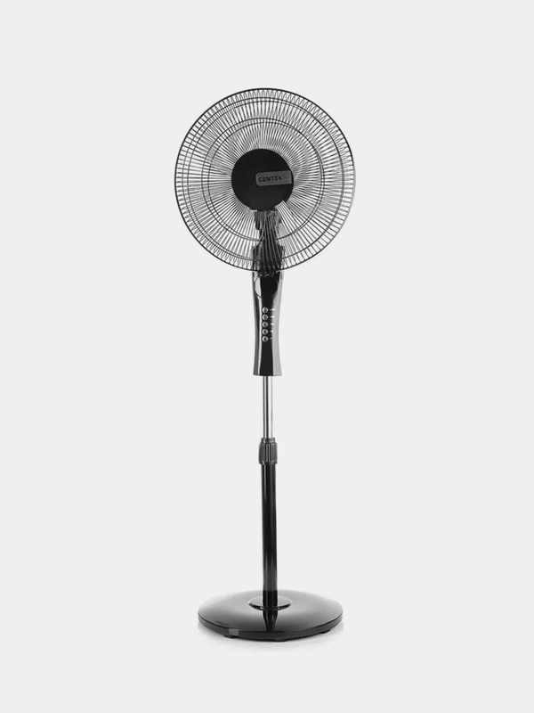 Вентилятор напольный Centek CT-5016 Black <65Вт>  Пульт ДУ, LED, 43см, 1.3м, 3 скорости, автоповорот