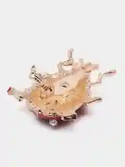 Красный брошь женская "Божья коровка"