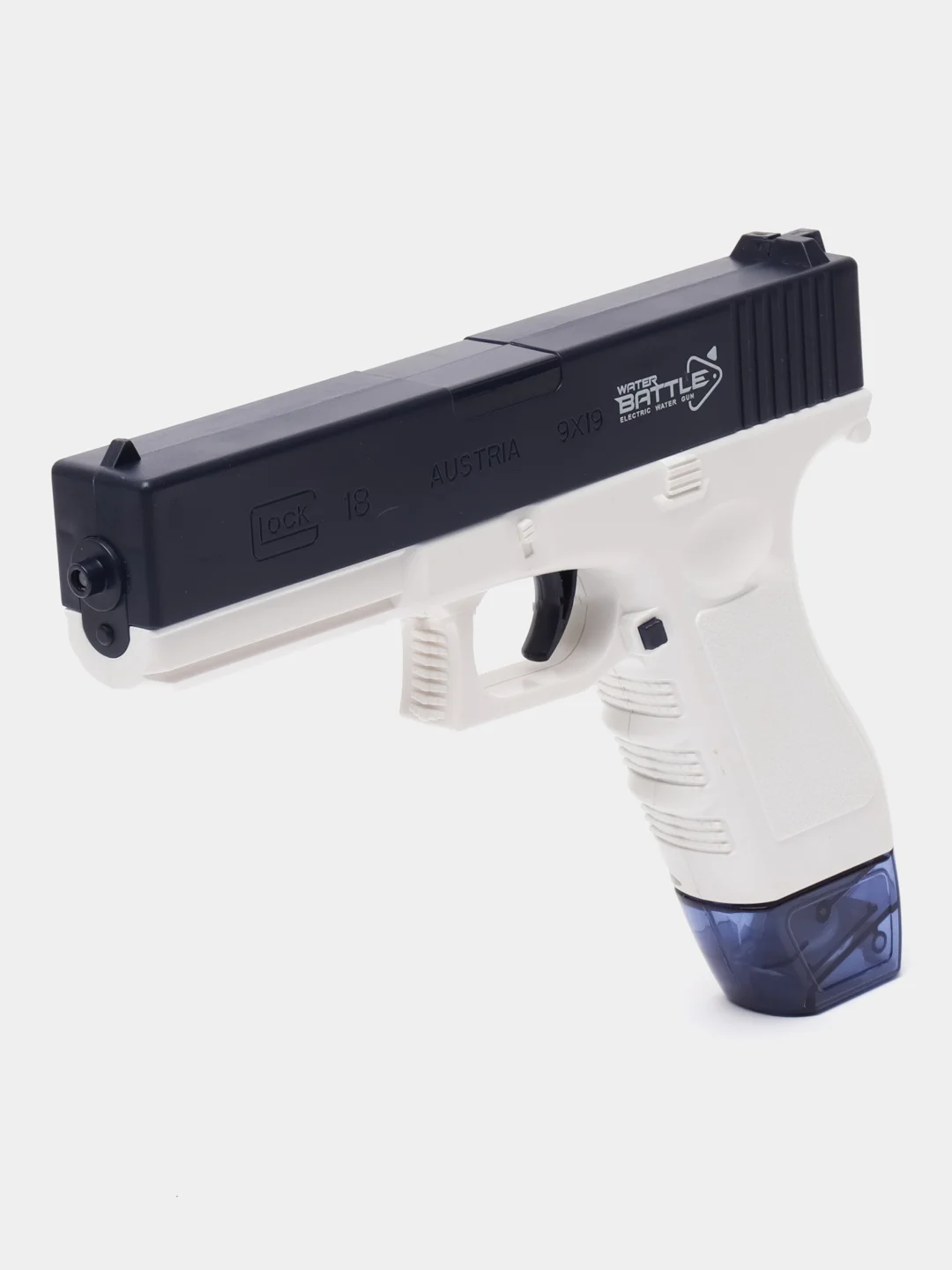 Синий водный пистолет детский GLOCK WATER GUN электрический на аккумуляторе / Детский пистолет