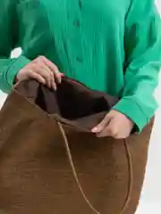 Коричневый пляжная соломенная сумка