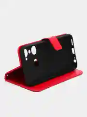 Красный чехол-книжка с магнитной застежкой для Infinix HOT 12 Pro, Инфиникс Хот 12 про