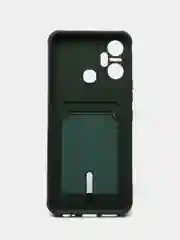Тёмно-зелёный силиконовый чехол для Infinix Smart 6 Plus (Инфиникс смарт 6 плюс)