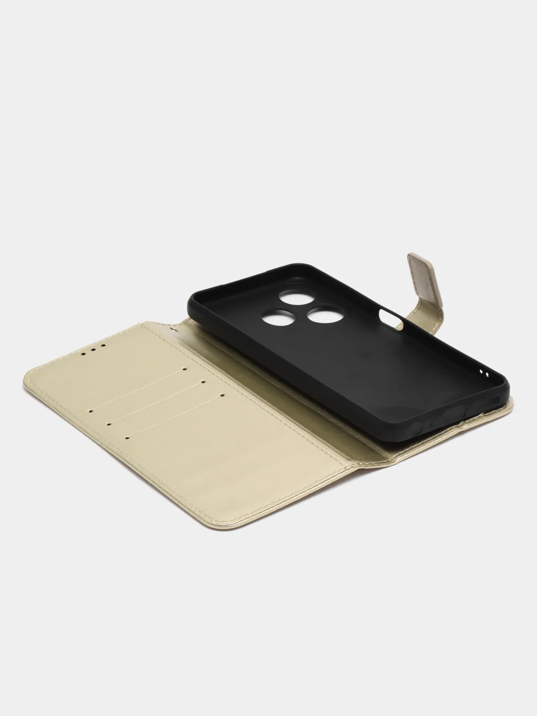 Золотой чехол-книжка с магнитной застежкой для Tecno Spark 10 / 10C (Техно Спарк 10 / 10С)