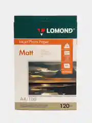 Фотобумага матовая, бумага для печати фото А4, 120 г/м2, 100 листов, Lomond, 360333