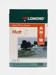 Фотобумага матовая, бумага для печати фото А4, 200 г/м2, 50 листов, Lomond, 360932