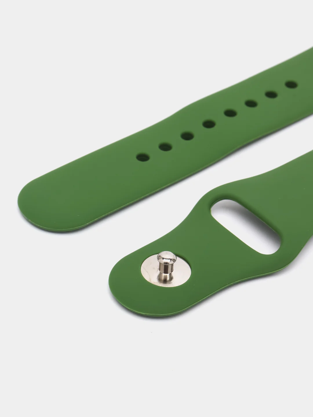 Зеленый силиконовый ремешок для Xiaomi Amazfit Bip, Huawei, Haylou, Samsung, 20 мм, с кнопкой