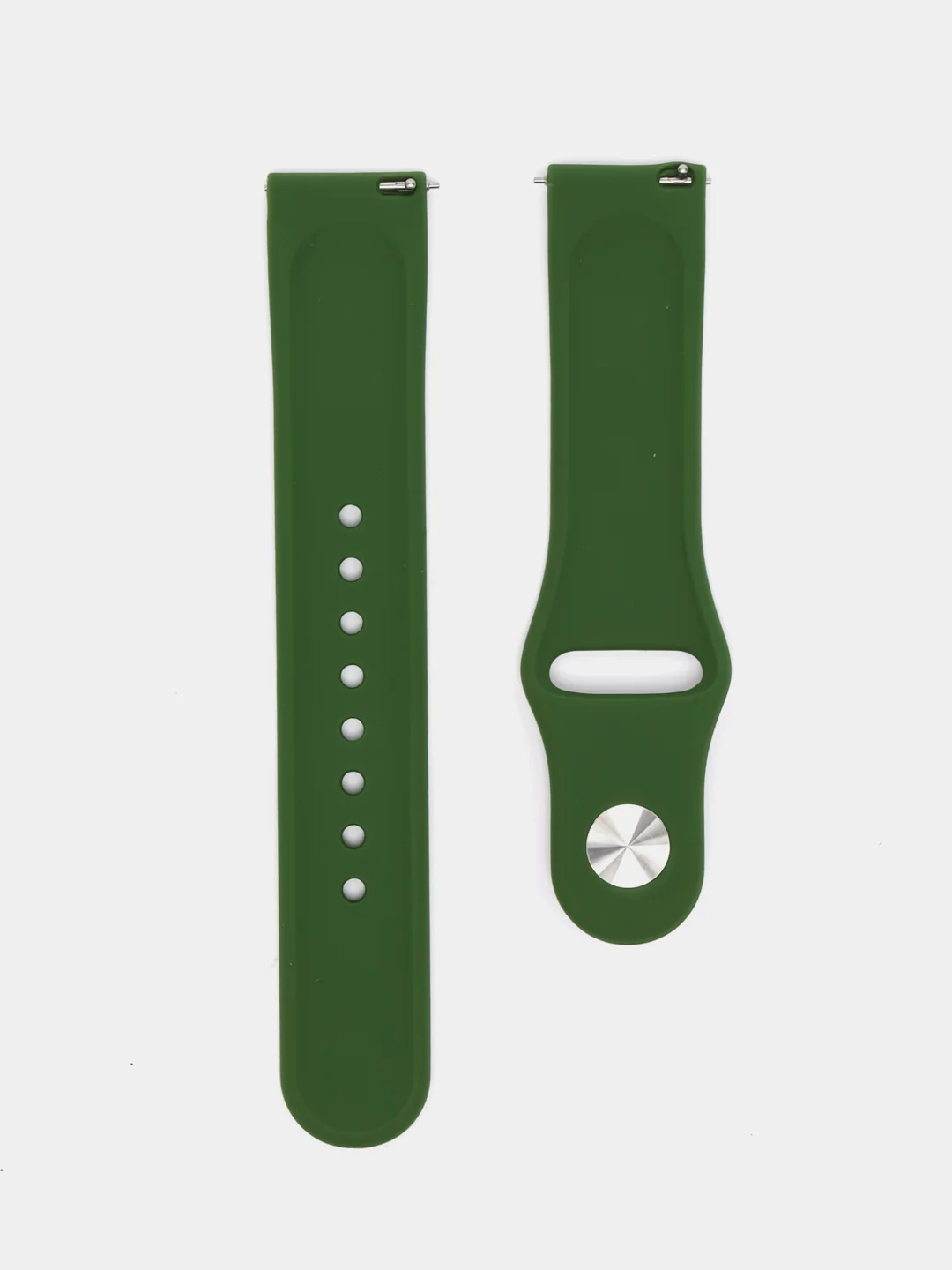 Зеленый силиконовый ремешок для Xiaomi Amazfit Bip, Huawei, Haylou, Samsung, 20 мм, с кнопкой