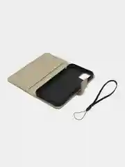 Золотой чехол-книжка с магнитной застежкой для iPhone 16/15/14/13/12/11/Pro/Max/Mini/Plus