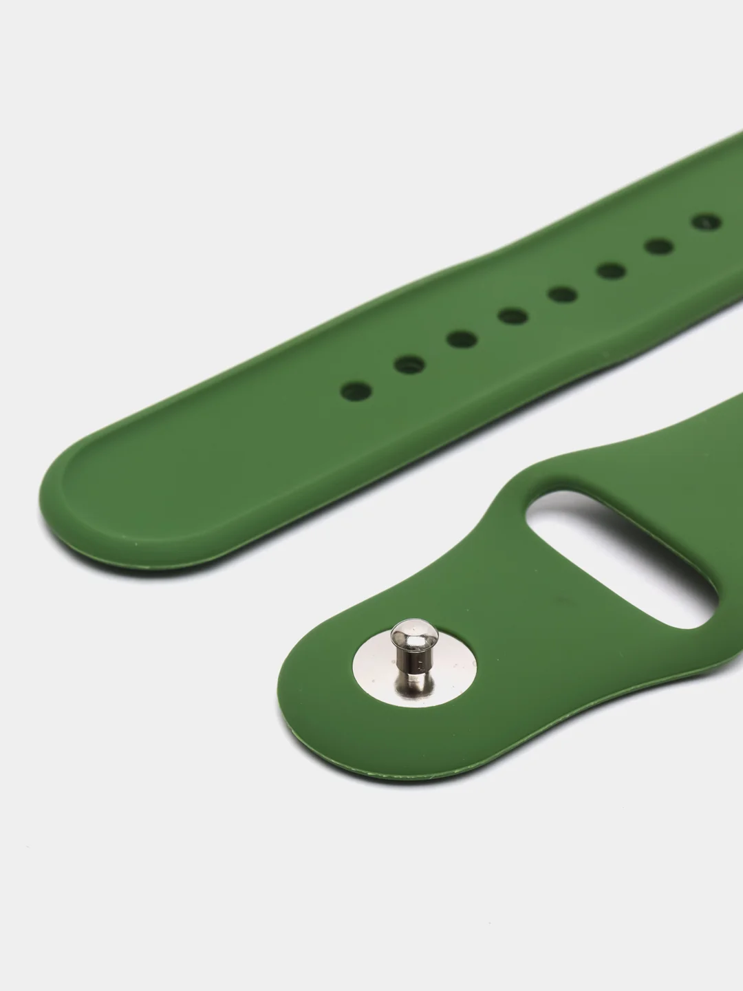 Зеленый силиконовый ремешок для Xiaomi Amazfit Bip / Huawei / Haylou / Samsung, с кнопкой, 22 мм