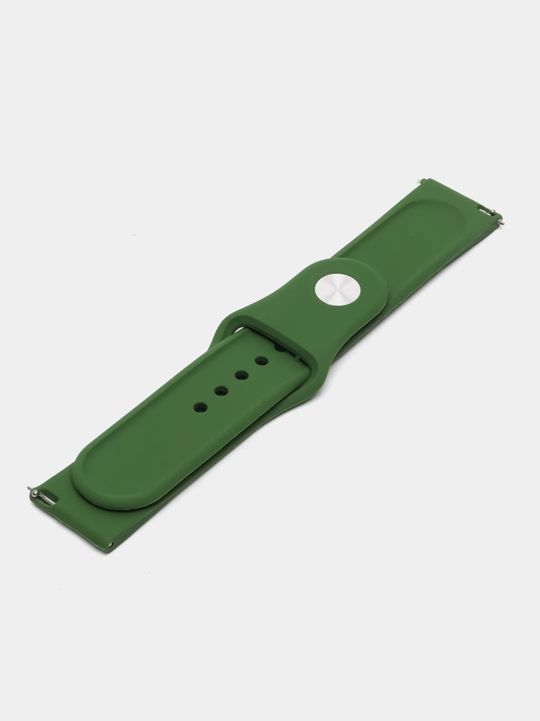 Зеленый силиконовый ремешок для Xiaomi Amazfit Bip / Huawei / Haylou / Samsung, с кнопкой, 22 мм