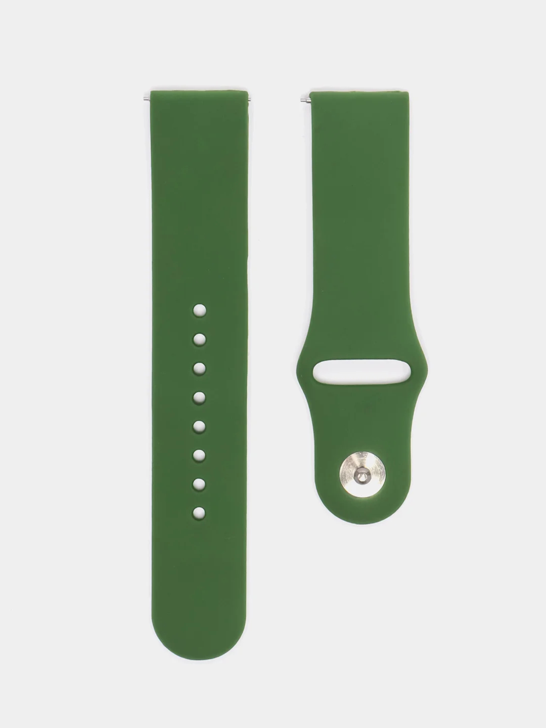 Зеленый силиконовый ремешок для Xiaomi Amazfit Bip / Huawei / Haylou / Samsung, с кнопкой, 22 мм