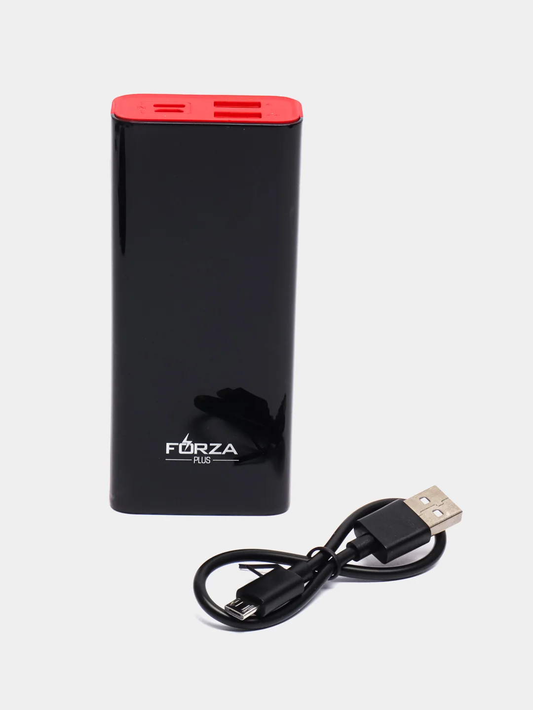 Аккумулятор мобильный, 8000 мАч, 2xUSB, 2А, дисплей, прорезиненный, красный
