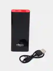 Аккумулятор мобильный, 8000 мАч, 2xUSB, 2А, дисплей, прорезиненный, красный