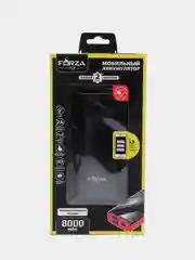 Аккумулятор мобильный, 8000 мАч, 2xUSB, 2А, дисплей, прорезиненный, красный