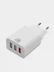 Белый сетевое зарядное устройство Максимум, быстрая зарядка QC3.0, 3xUSB, 3.4А