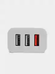 Белый сетевое зарядное устройство Максимум, быстрая зарядка QC3.0, 3xUSB, 3.4А
