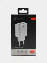Белый сетевое зарядное устройство Максимум, быстрая зарядка QC3.0, 3xUSB, 3.4А