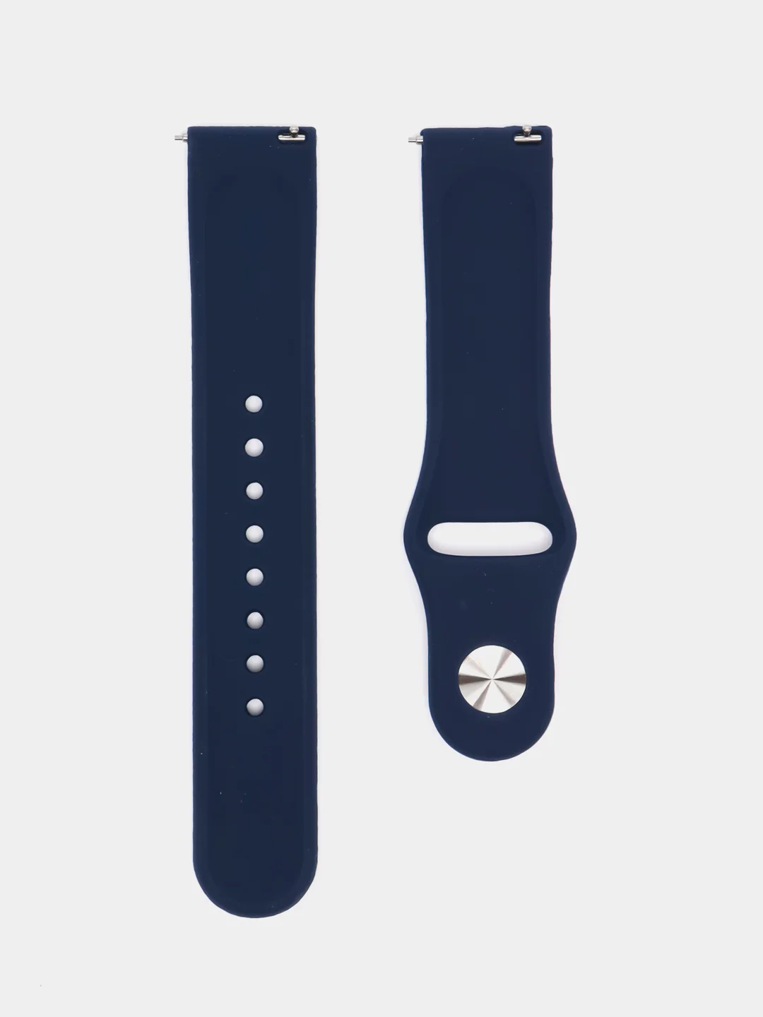 Темно-синий силиконовый ремешок для Xiaomi Amazfit Bip, Huawei, Haylou, Samsung, 20 мм, с кнопкой