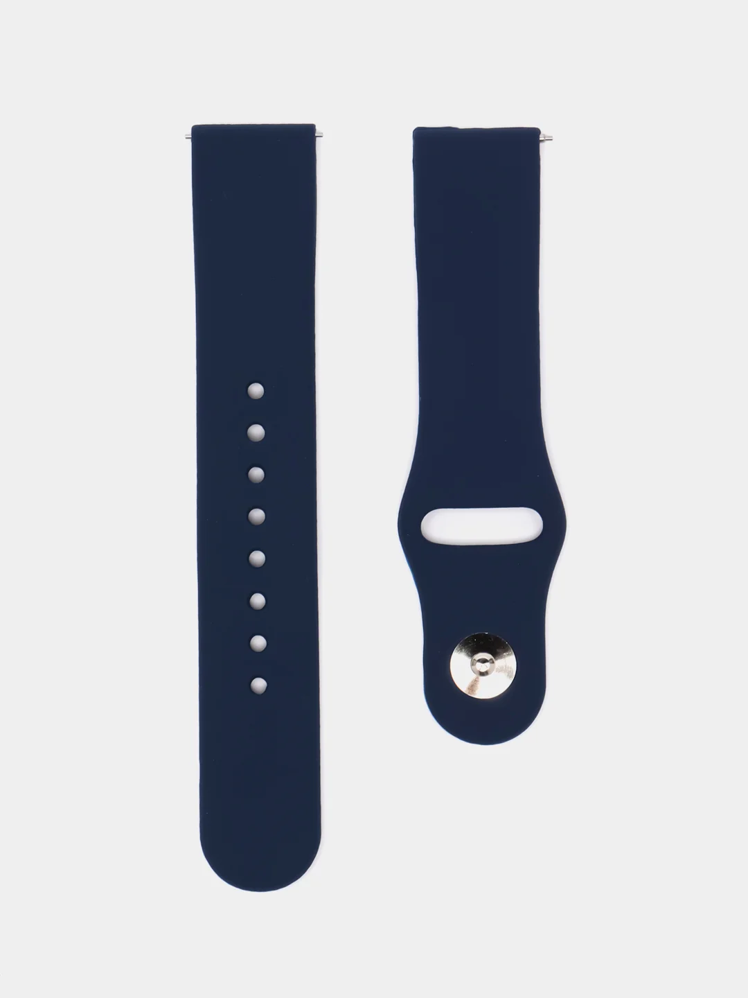 Темно-синий силиконовый ремешок для Xiaomi Amazfit Bip, Huawei, Haylou, Samsung, 20 мм, с кнопкой