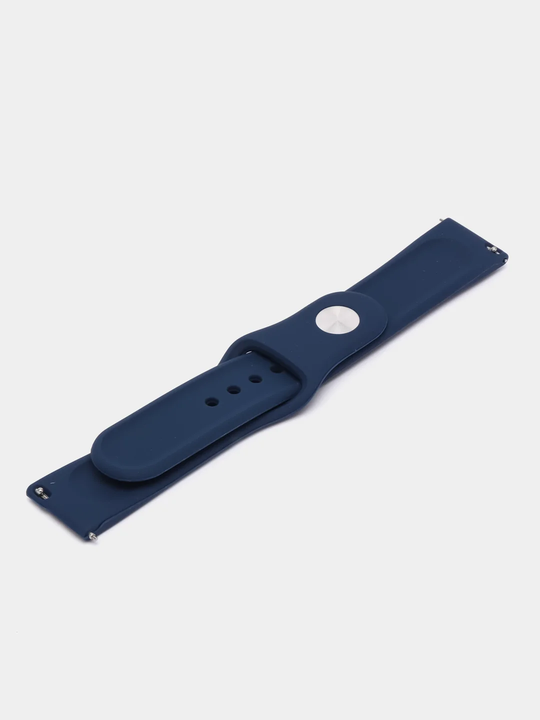 Темно-синий силиконовый ремешок для Xiaomi Amazfit Bip, Huawei, Haylou, Samsung, 20 мм, с кнопкой