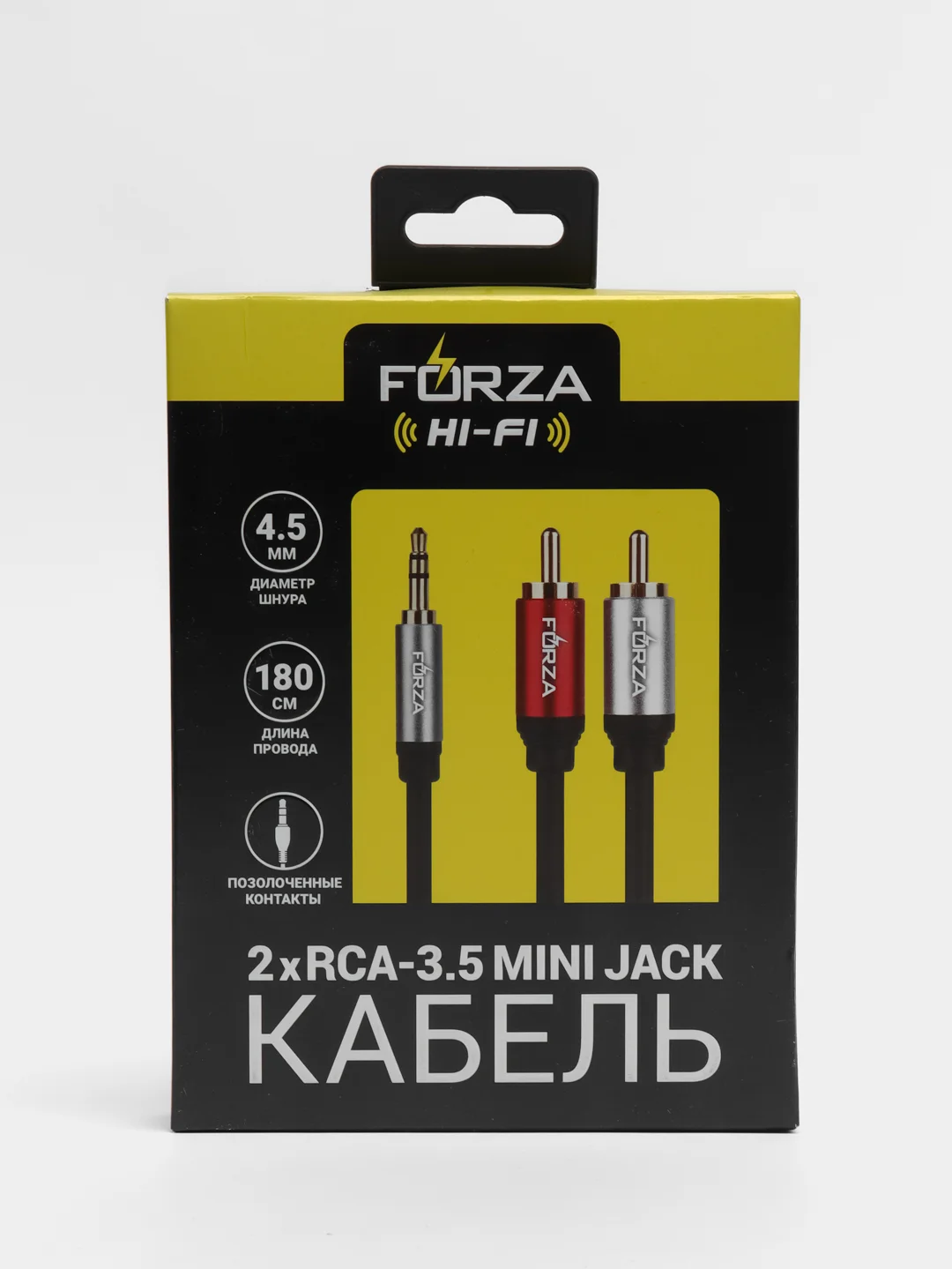 Аудио-кабель mini-Jack, 2RCА, 1, 8м, позолоч. никелир., медь, оплётка ПВХ