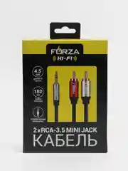 Аудио-кабель mini-Jack, 2RCА, 1, 8м, позолоч. никелир., медь, оплётка ПВХ