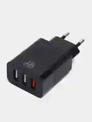 Черный сетевое зарядное устройство Максимум, быстрая зарядка QC3.0, 3xUSB, 3.4А