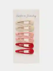 Коралловый заколки для волос клик-клак "Капля", набор 6 штук