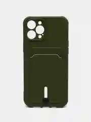 Зелёный хаки чехол для iPhone 12 Pro Max силиконовый, Айфон Про Макс