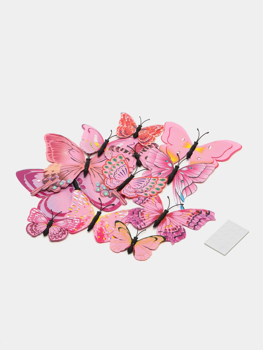 Розовый наклейки на стену, для декора дома, интерьерные, бабочки 3D, 4 цвета