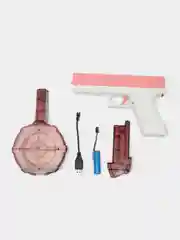 Розовый пистолет водный CLOCK, электрический, на аккумуляторе, для детей