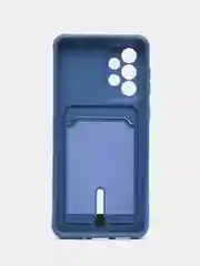 Синий силиконовый противоударный чехол с карманом для Samsung Galaxy A33 (Самсунг А 33)