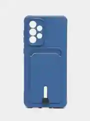 Синий силиконовый противоударный чехол с карманом для Samsung Galaxy A33 (Самсунг А 33)