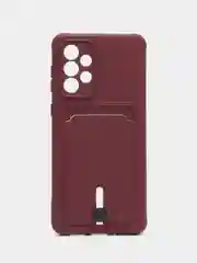 Тёмно-бордовый силиконовый противоударный чехол с карманом для Samsung Galaxy A33 (Самсунг А 33)