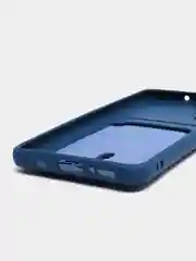 Синий силиконовый противоударный чехол с карманом для Samsung Galaxy A51 4G (Самсунг А51 4 Джи)