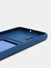 Синий силиконовый противоударный чехол с карманом для Samsung Galaxy A51 4G (Самсунг А51 4 Джи)