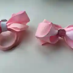 Пудровый банты на резинке