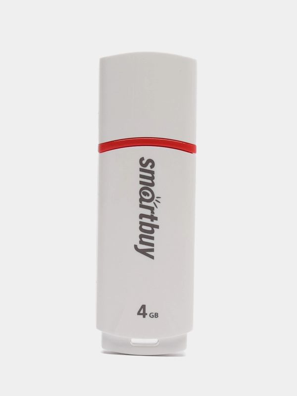 Флешка накопитель для компьютера 4 Gb, Smartbuy Crown, Usb 2.0, белый, 512770