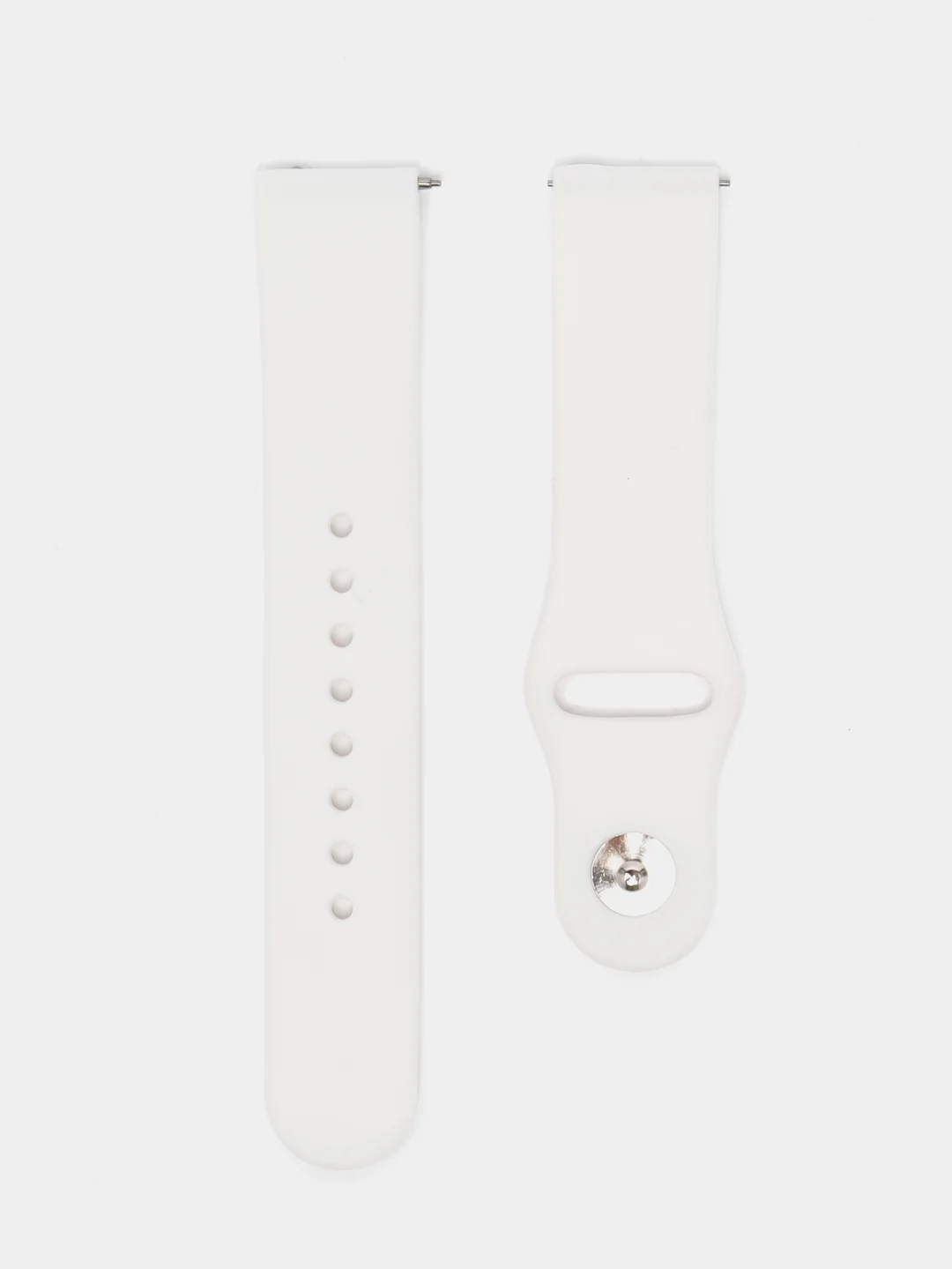Белый силиконовый ремешок для Xiaomi Amazfit Bip, Huawei, Haylou, Samsung, 20 мм, с кнопкой