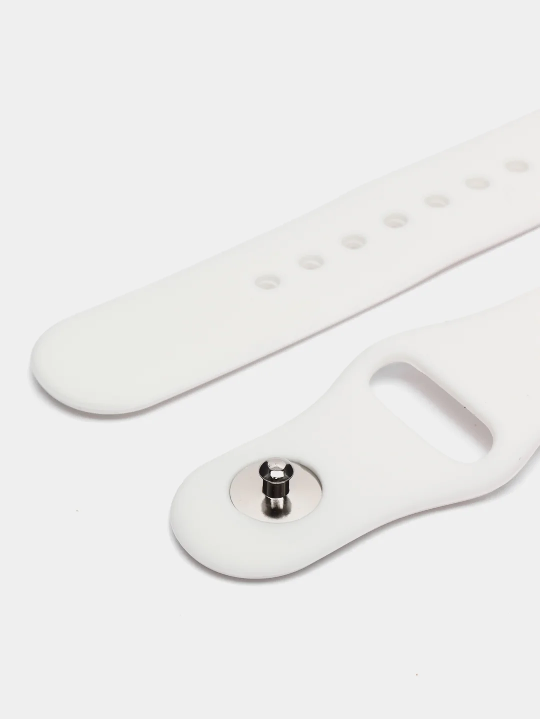 Белый силиконовый ремешок для Xiaomi Amazfit Bip, Huawei, Haylou, Samsung, 20 мм, с кнопкой
