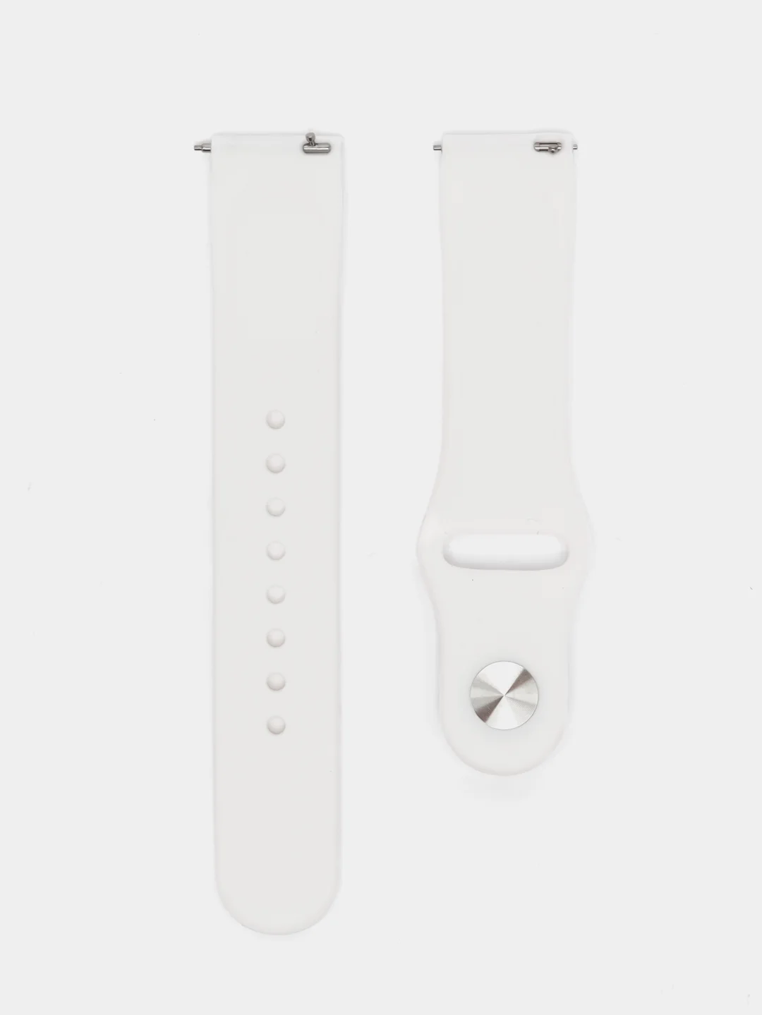 Белый силиконовый ремешок для Xiaomi Amazfit Bip, Huawei, Haylou, Samsung, 20 мм, с кнопкой