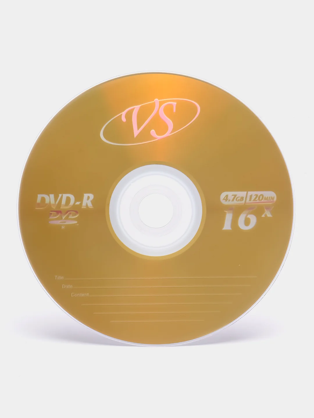 Диски DVD+R (двд) для записи Vs, 4,7 Gb, 16x, бумажный конверт (1 штука), 511555