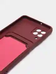 Тёмно-бордовый чехол с карманом для Samsung Galaxy A22/ M22/ M32 4G (Самсунг  A22/ M22/ M32 4 джи)