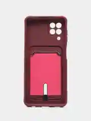 Тёмно-бордовый чехол с карманом для Samsung Galaxy A22/ M22/ M32 4G (Самсунг  A22/ M22/ M32 4 джи)