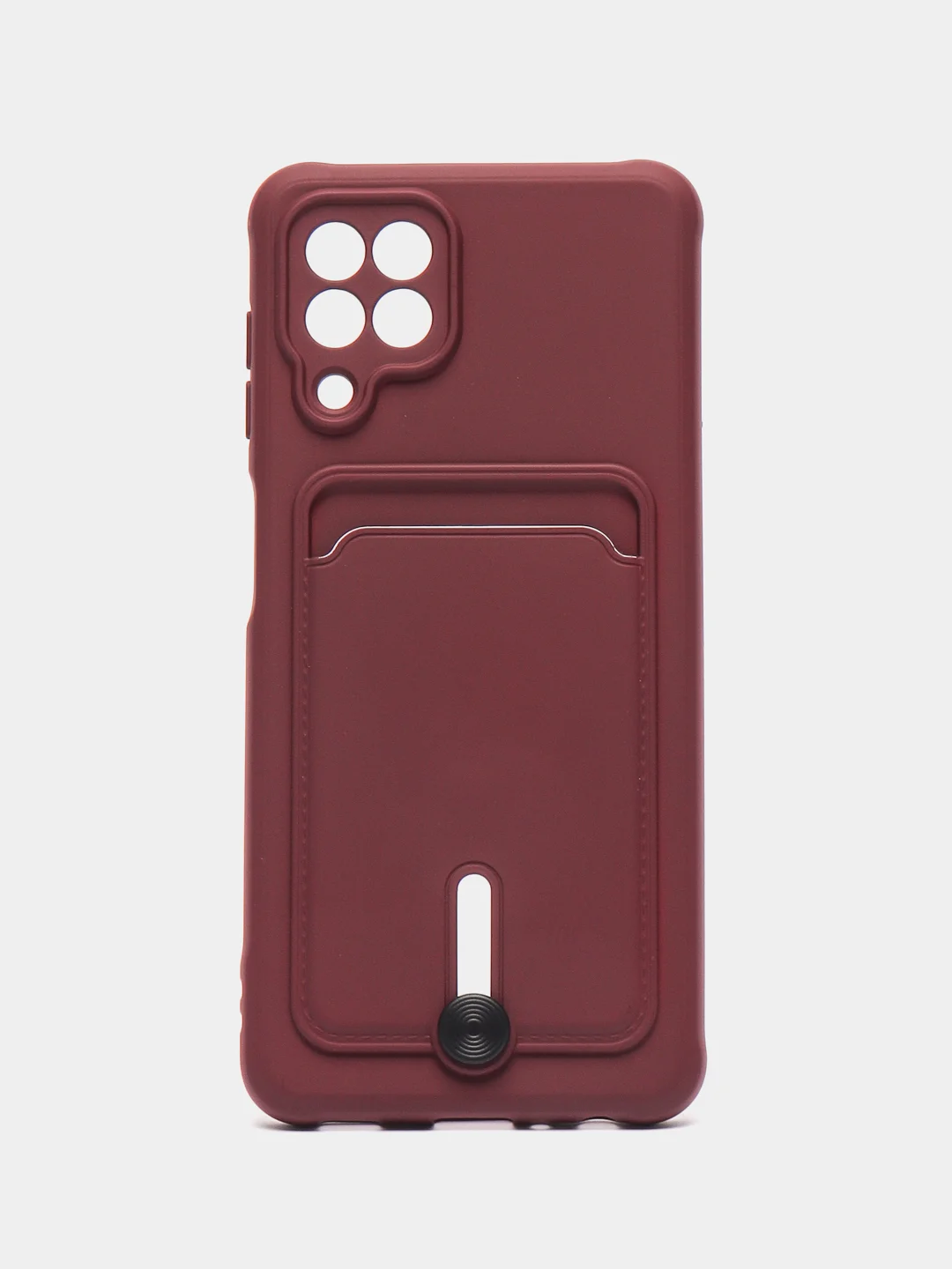 Тёмно-бордовый чехол с карманом для Samsung Galaxy A22/ M22/ M32 4G (Самсунг  A22/ M22/ M32 4 джи)