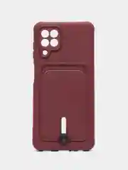Тёмно-бордовый чехол с карманом для Samsung Galaxy A22/ M22/ M32 4G (Самсунг  A22/ M22/ M32 4 джи)