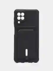 Черный чехол с карманом для Samsung Galaxy A22/ M22/ M32 4G (Самсунг  A22/ M22/ M32 4 джи)