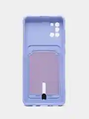 Аметистовый силиконовый противоударный чехол с карманом для Samsung Galaxy A31 (Самсунг А 31)